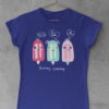 Deep Blue t shirt on a hanger with cute 3 Popsicle icecream print design