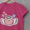Cupid heart dark pink tshirt