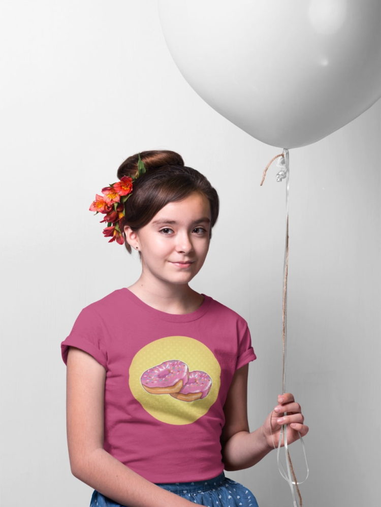 cute-girl-with-balloon-and-deep-pink-sweet-pink-donut-tshirt