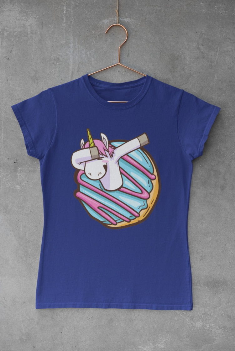 unicorn-donut-deep-blue-tshirt