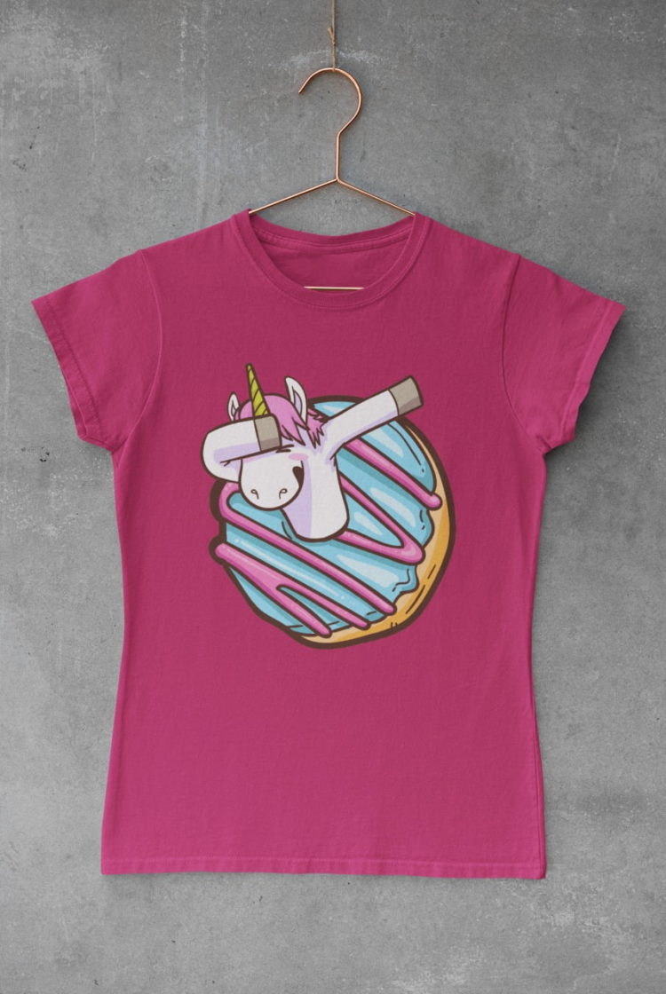 unicorn-donut-tshirt-in-dark-pink