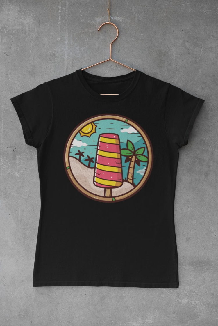 black-popsicle-on-beach-summer-tshirt