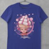 deep blue cute-cartoon-pink-icecream holding paintbrush tshirt