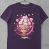 purple cute-cartoon-pink-icecream holding paintbrush tshirt