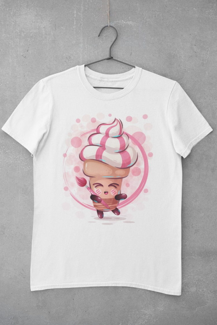 white-cute-cartoon-pink-icecream-holding-paintbrush-tshirt