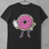 Black Tshirt with Funny Pink Donut Saying No