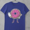Deep Blue Tshirt with Funny Pink Donut Saying No