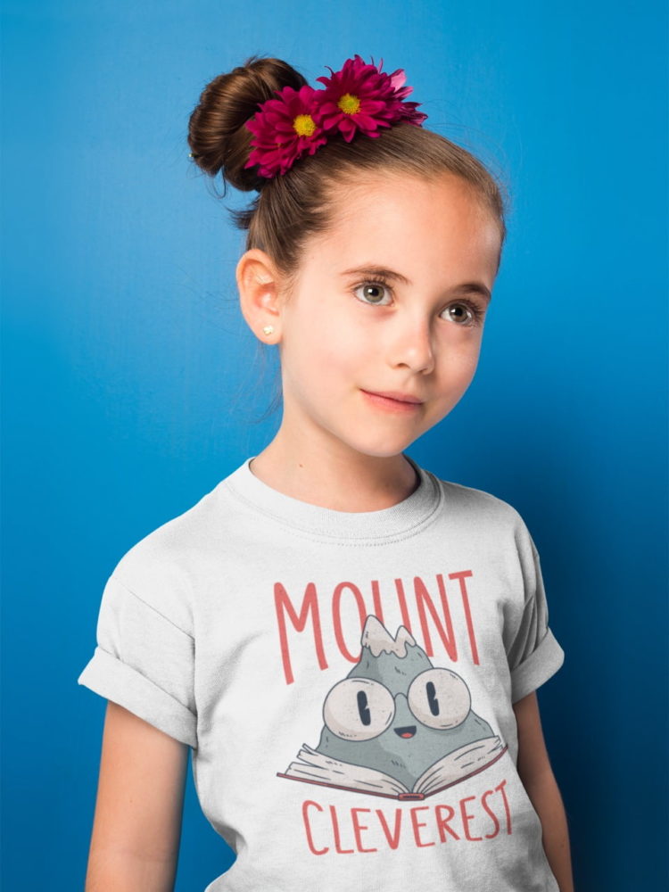 cute girl in white mount-cleverest tshirt