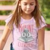 girl playing in light pink mount-cleverest tshirt