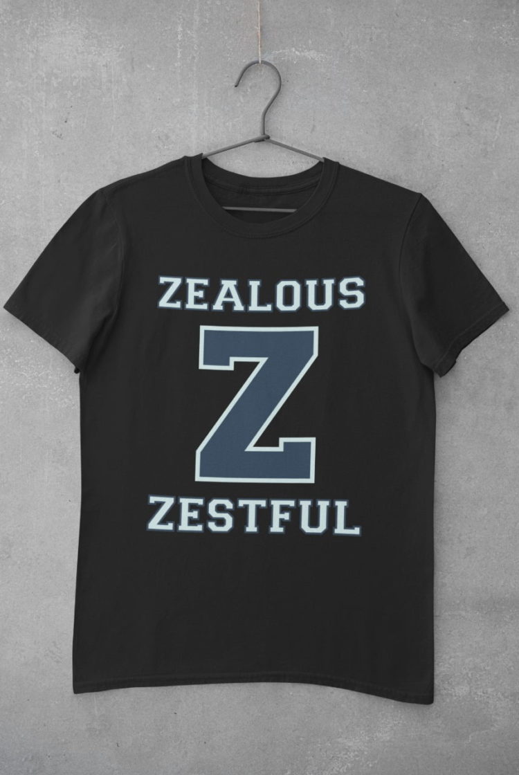 Black Z zealous zestful tshirt
