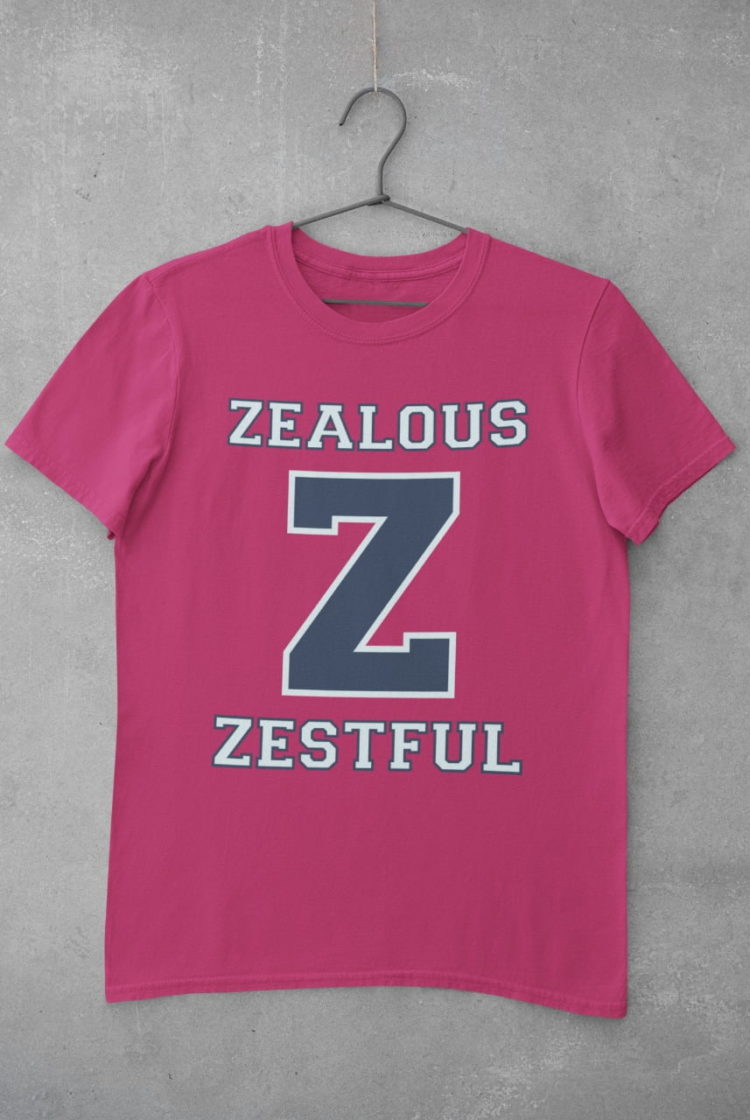 Dark Pink Z zealous zestful tshirt