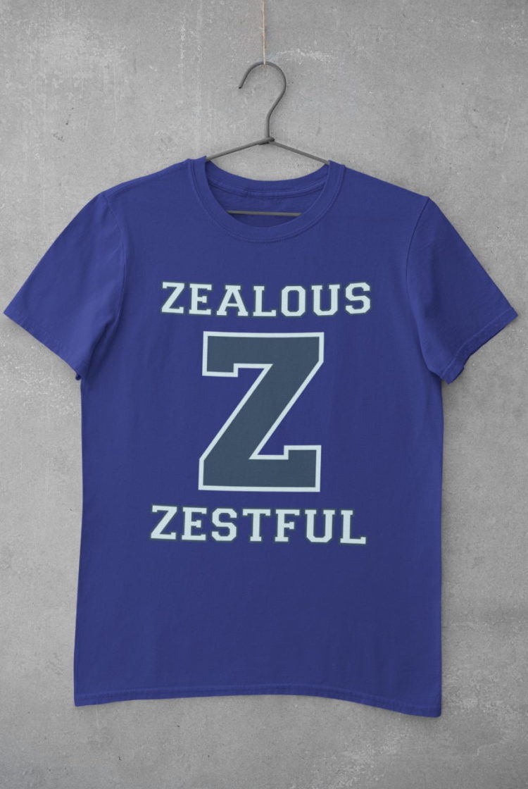 Deep blue Z zealous zestful tshirt