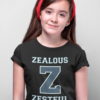 cute girl in Z zealous zestful black tshirt
