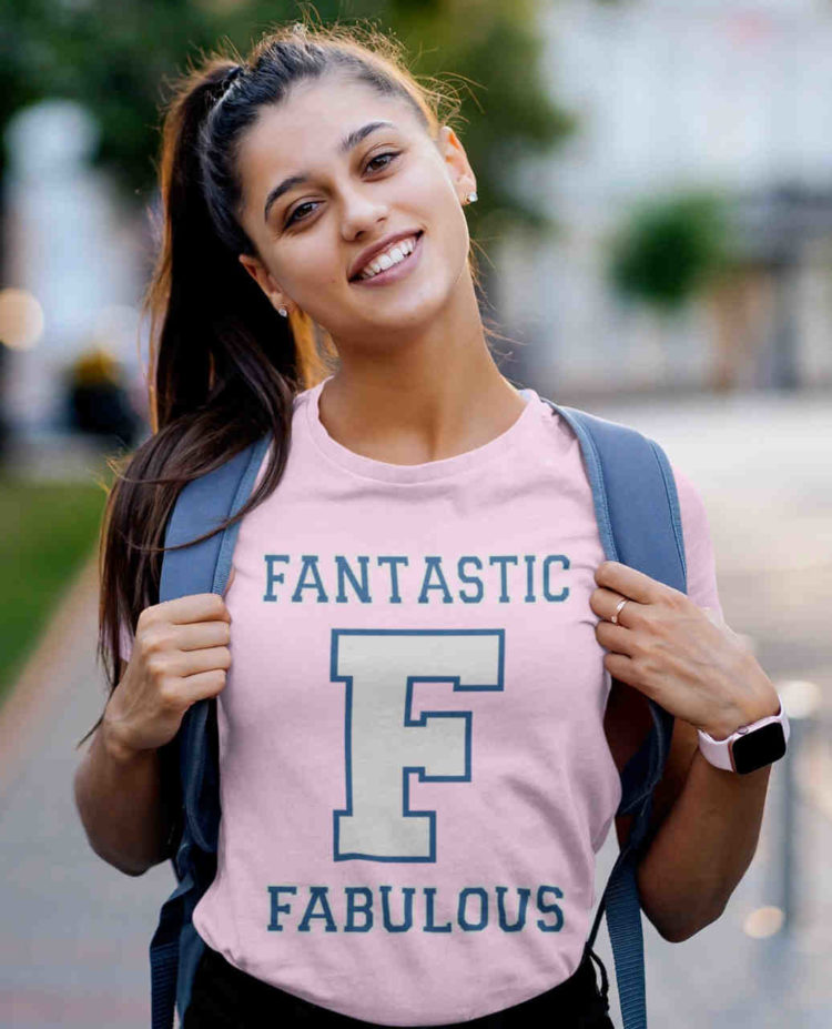 cute girl in light pink F Fantastic Fabulous tshirt