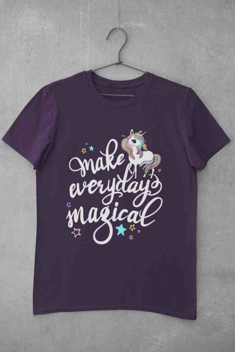 purple Make Everyday Magical - unicorn tshirt