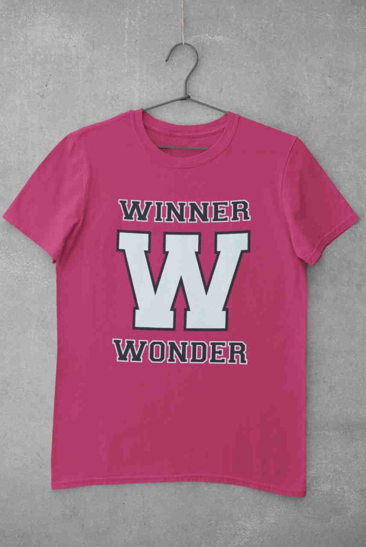 Dark Pink W Winner Wonder tshirt