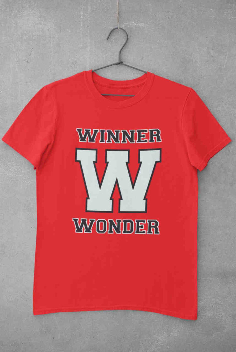 Red W Winner Wonder tshirt