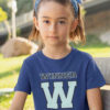 cute girl in deep blue W Winner Wonder tshirt