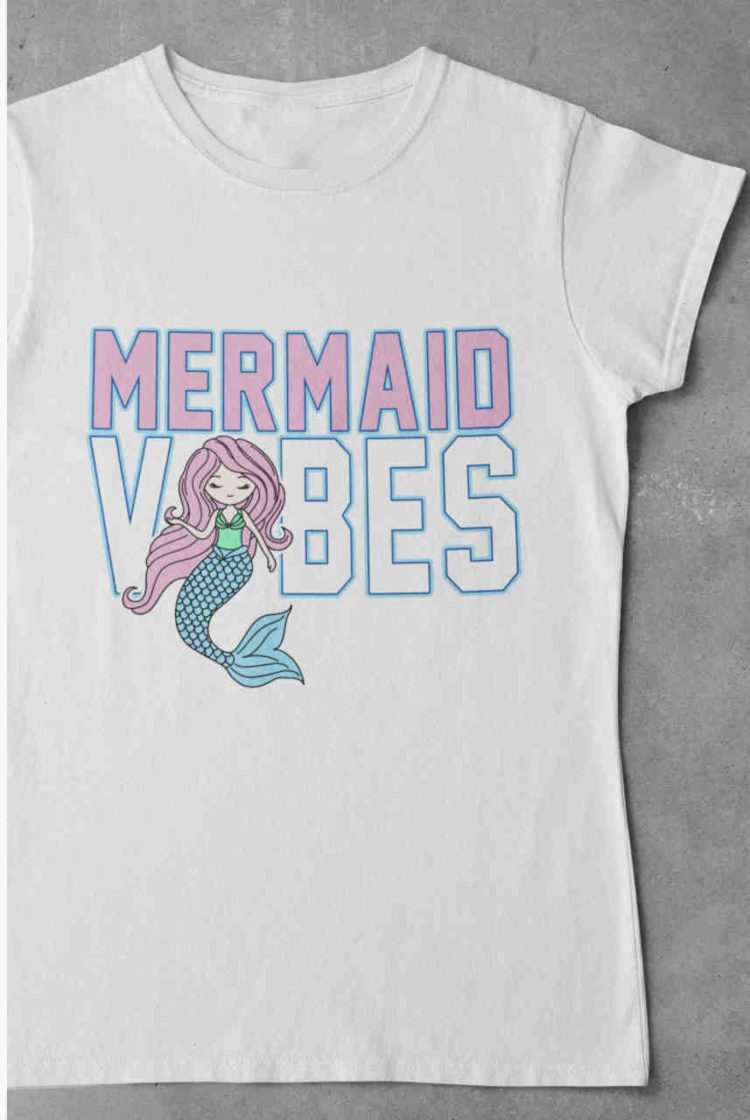 Mermaid Vibes White Tshirt