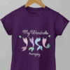 Purple tshirt with Mermaid tails on clothesline