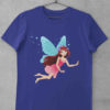 Deep Blue tshirt with Blue winged fairy flying