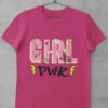 Dark pink tshirt with Girl PWR