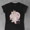 black tshirt with Funny unicorn quote