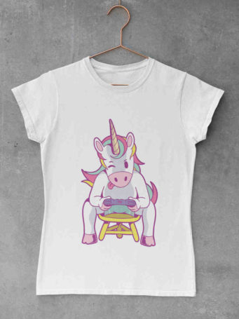 White Unicorn Gamer tshirt