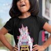 cute girl in black Unicorn Gamer tshirt