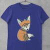 Tribal Fox on deep blue tshirt