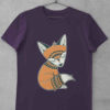 Tribal Fox on purple tshirt