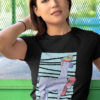 Cool girl in black Llama Skater tshirt
