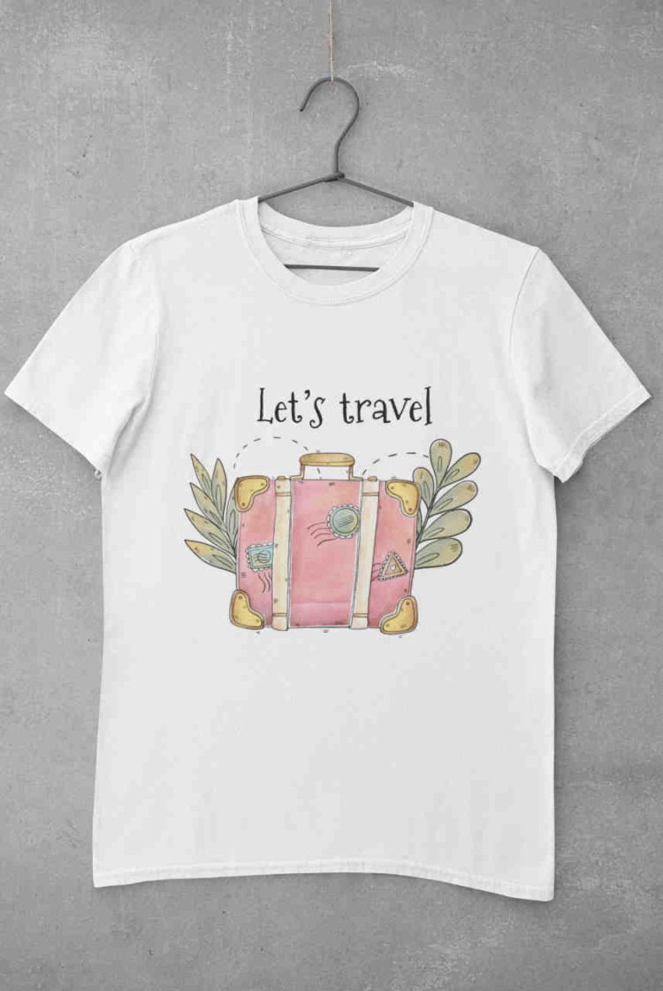 Lets travel white tshirt