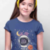 pretty girl in We are all made up of stars deep blue Tshirt