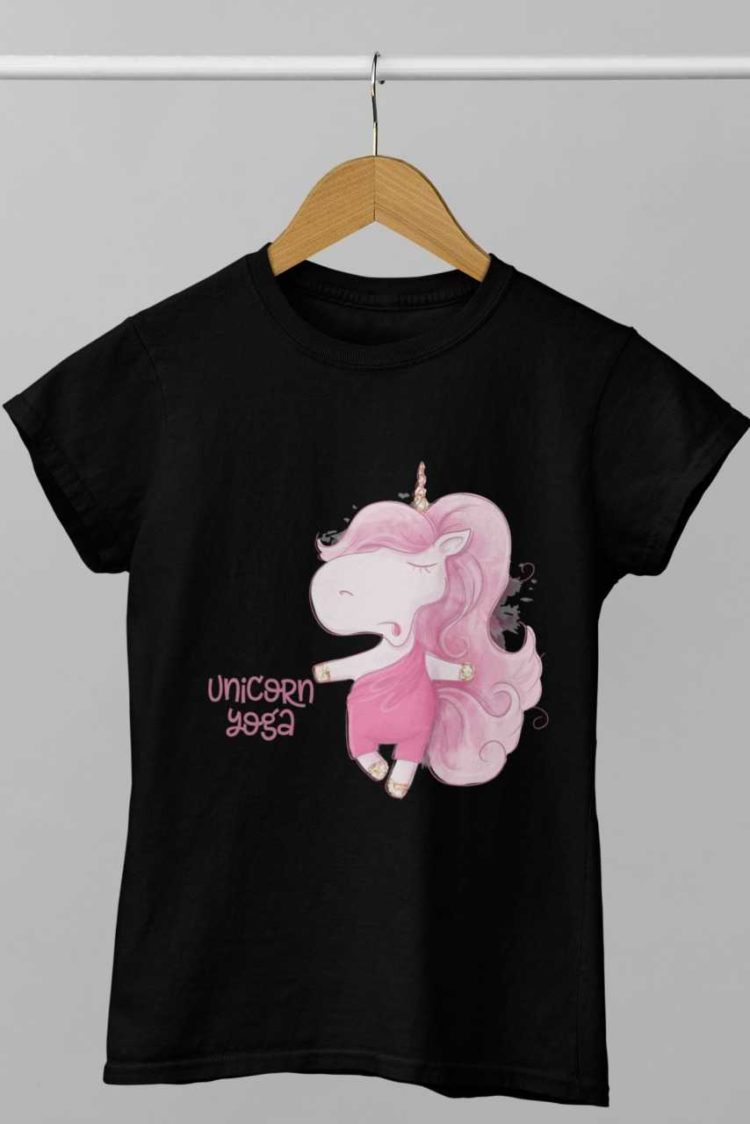 black Unicorn Yoga Tshirt