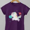 Unicorn in space purple tshirt