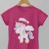 dark pink tshirt with Unicorn with shooting star