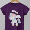 purple tshirt with Unicorn with shooting star