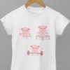 White tshirt with Pig exercising