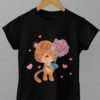 Black tshirt with a Tiger holding roses