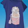 deep blue tshirt with Cats in a pail