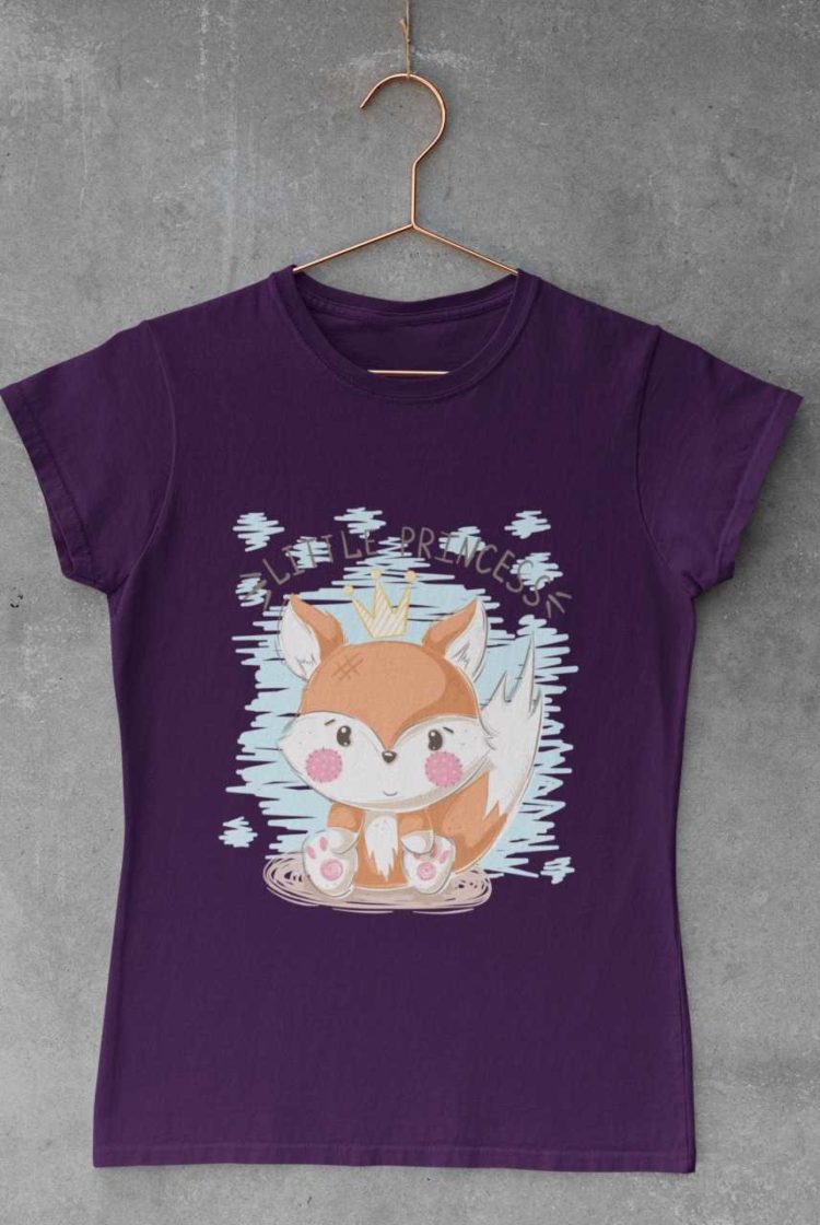 purple tshirt with a little princess fox