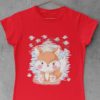 red tshirt with little princess fox