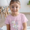sweet girl in light pink tshirt with a Little princess elephant