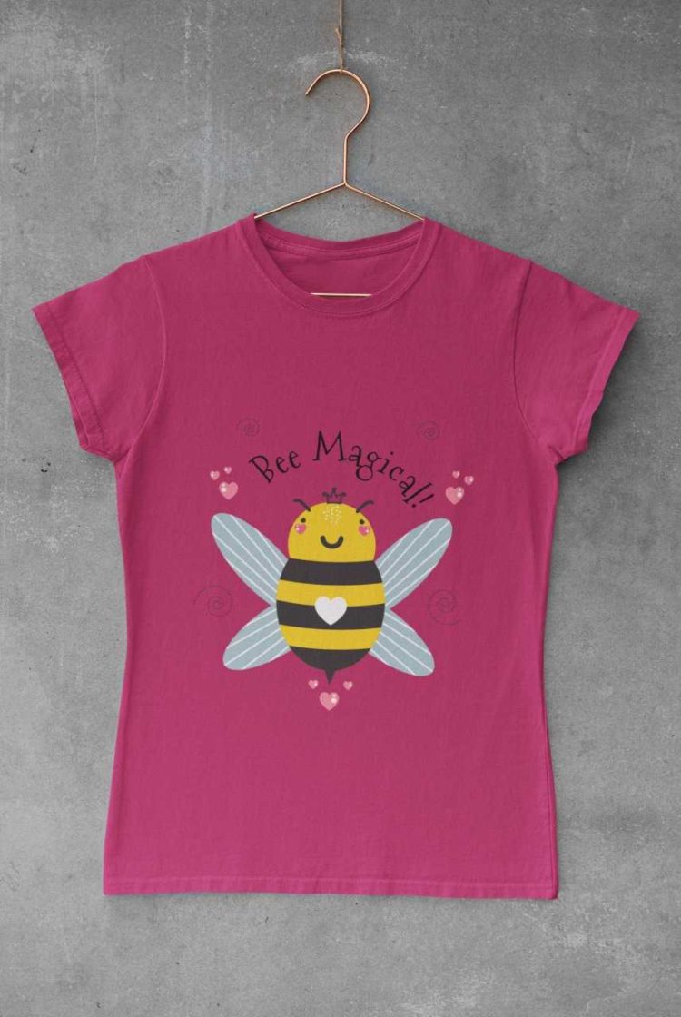 Bee Magical dark pink tshirt