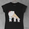 Black tshirt with Cats carrying an icecream cone