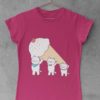 dark pink tshirt with Cats carrying an icecream cone