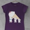 purple tshirt with Cats carrying an icecream cone