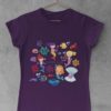 purple tshirt with Mermaids singing with harps