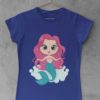deep blue tshirt with a Cute Mermaid